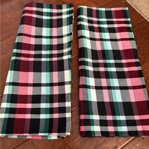Vera Bradley Dish Towels Set of 2 Plaid Cotton